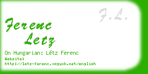ferenc letz business card